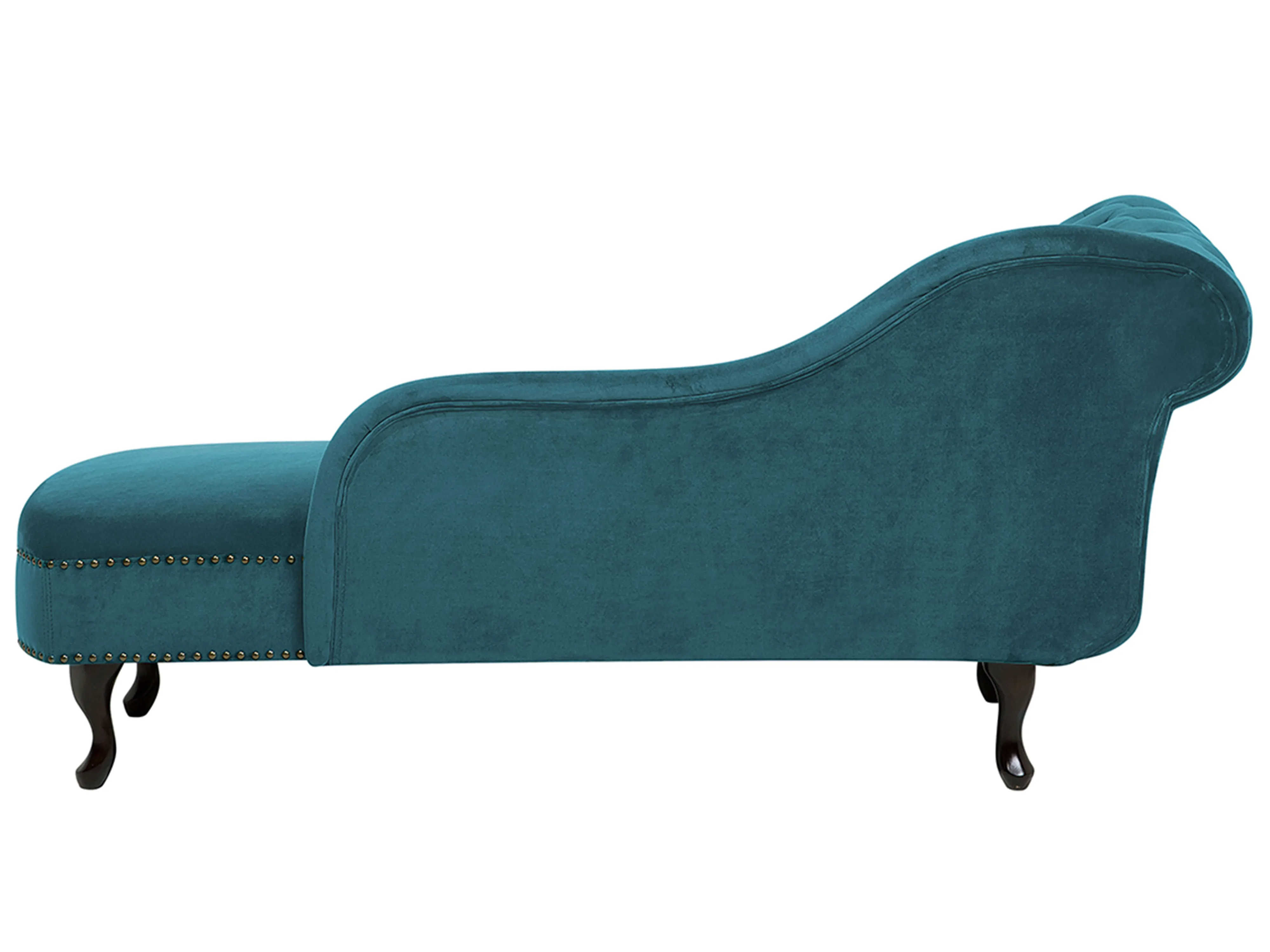 Linkszijdige chaise longue NIMES Fluweel Groenblauw