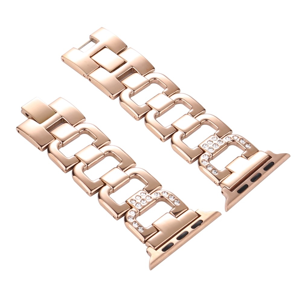 Apple Watch (42/41/40/38 mm) Edelstahl Armband mit Glitzersteinen - Roségold