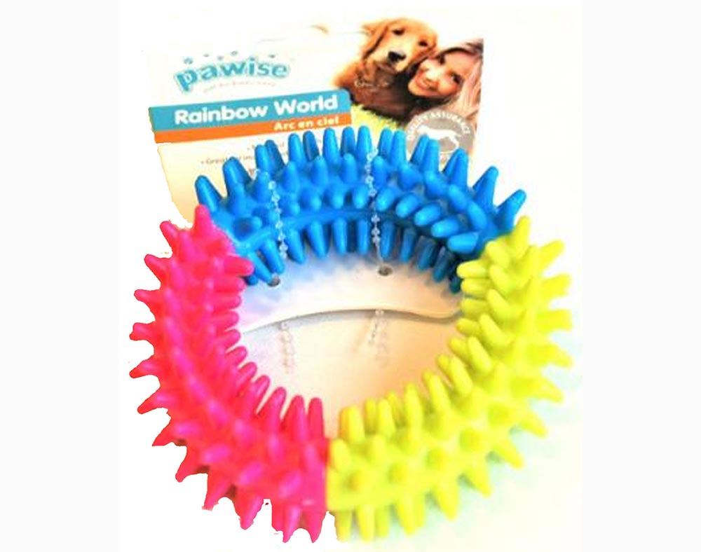 BRINQUEDO PARA CÃO PAWISE RAINBOW WORLD ANEL 12.5CM