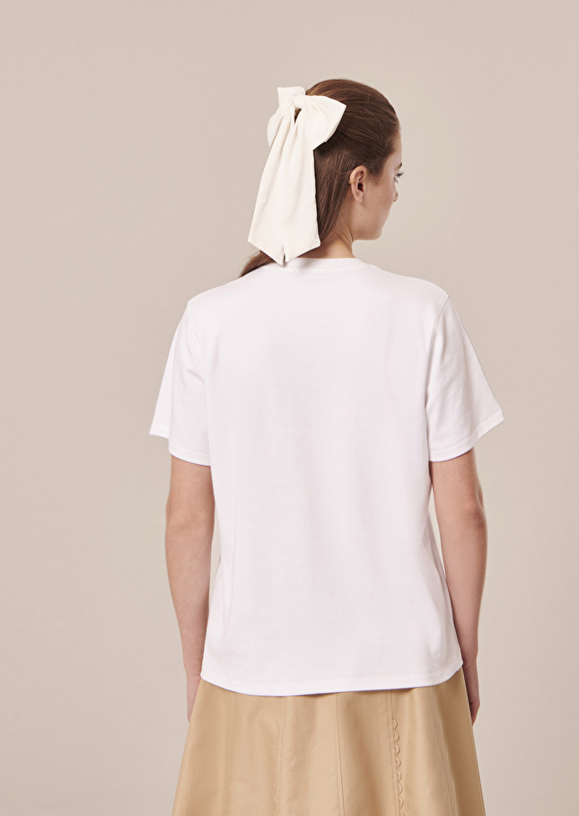 T-Shirt Taraflowersblanc en jersey double