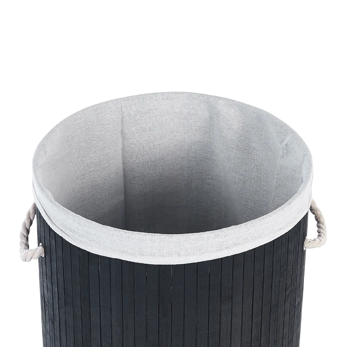 Beliani Panier en bamboo noir 60 cm SANNAR