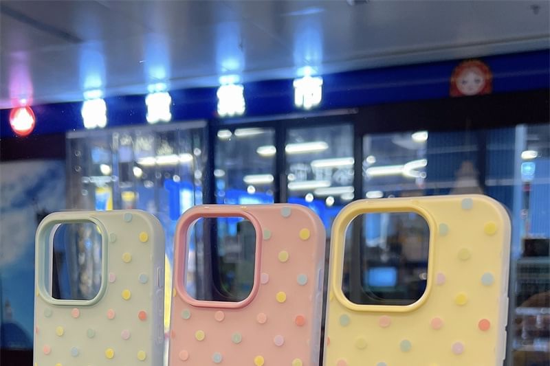 Pixel Dream - Polka Dot telefoonhoesje - Apple iPhone 16 Pro Max / 16 Pro / 16 Plus / 16 / 15 Pro Max / 15 Pro / 15 Plus / 15 / 14 Pro Max / 14 Pro / 14 Plus / 14 / SE / 13 Pro Max / 13 Pro / 13