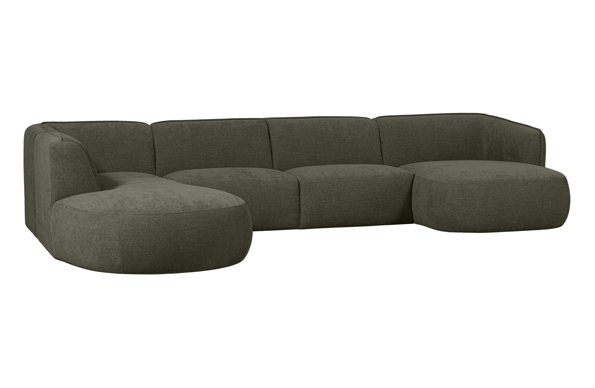 WOOOD Exclusive u-vorm bank Polly links Polly bank u-vorm links - Warm Groen