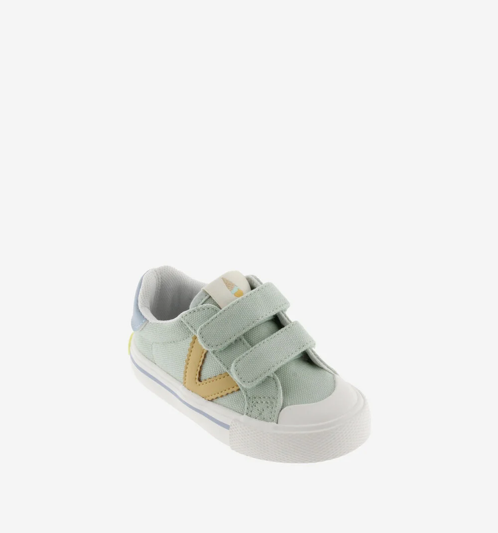 TRIBU TOILE CUIR Baskets sport en toile couleur pour enfant MELON