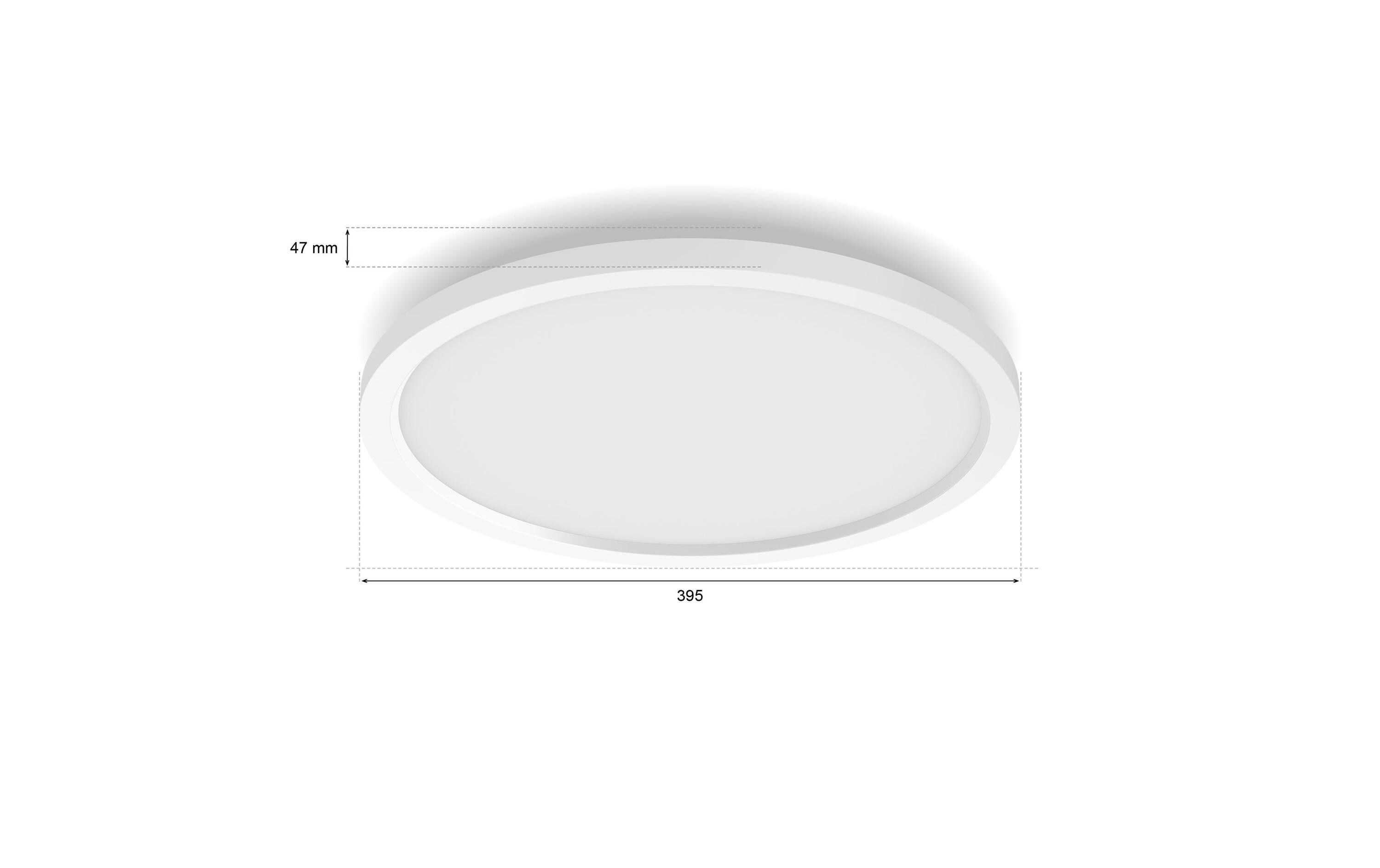 Panel White & Color Ambiance Surimu, Ø 39.5 cm, Weiss<br>Flaches Hue Panel