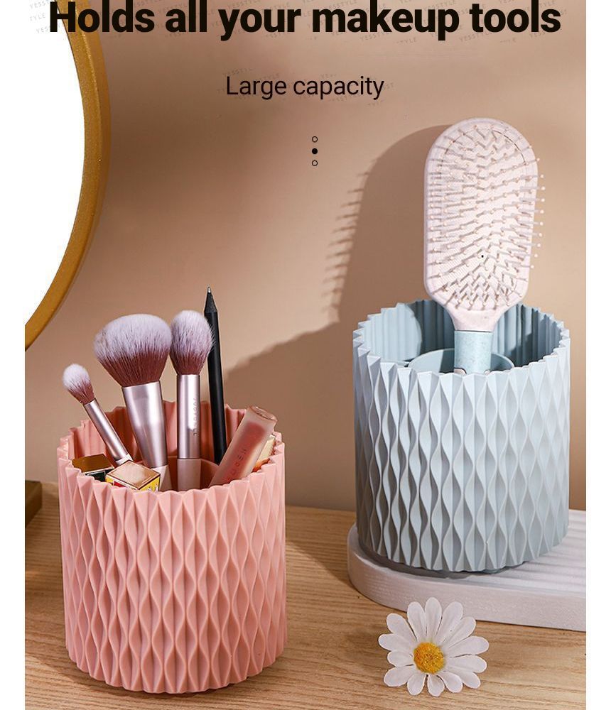 Yulu - Draaibare make-upborstelhouder van getextureerd plastic / bureau-organizer
