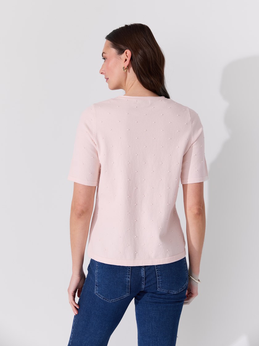 Lucilla kortermet genser Petal Pink