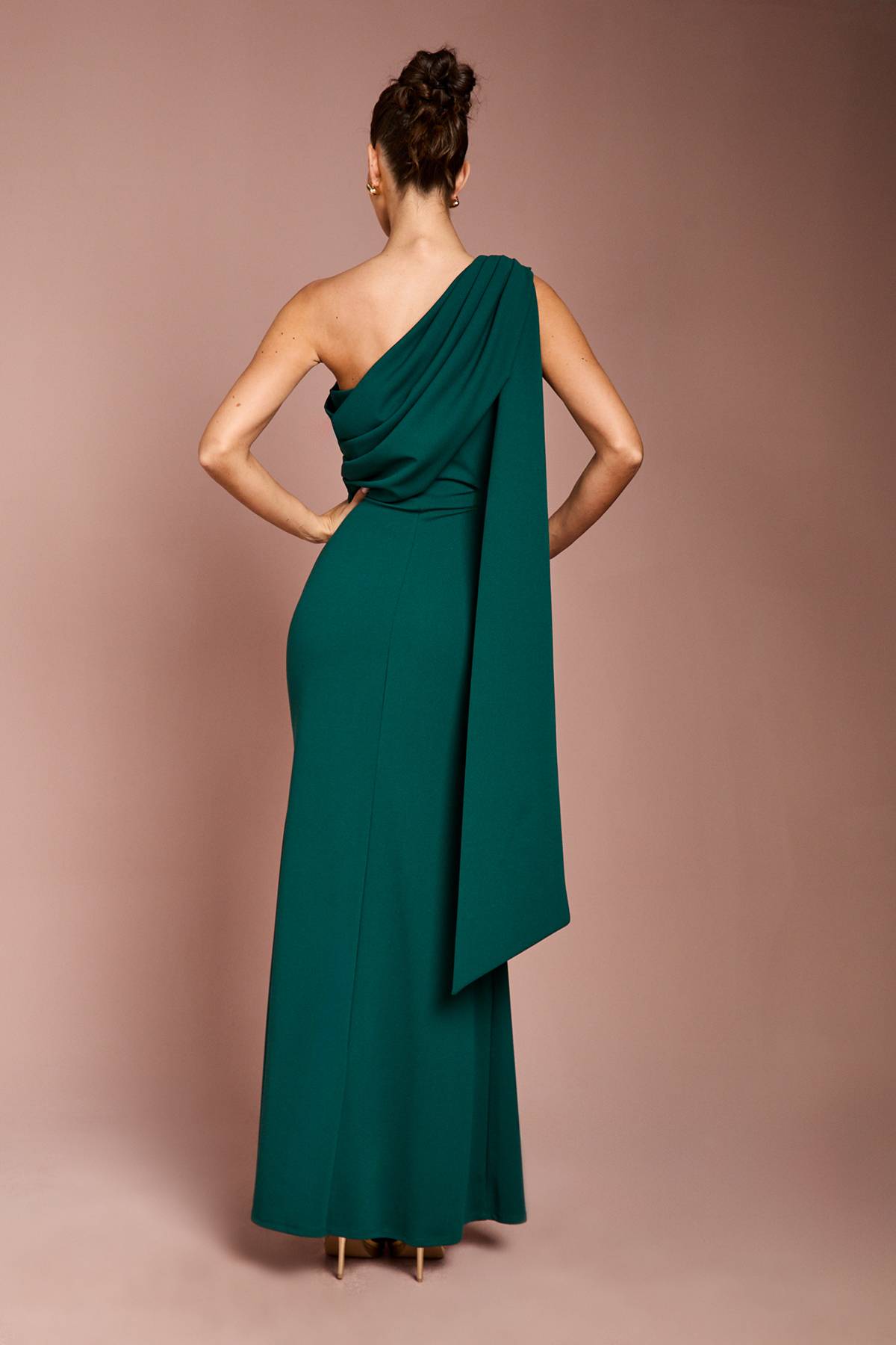Coast Robe Maxi en Crêpe Stretch à Une Épaule
