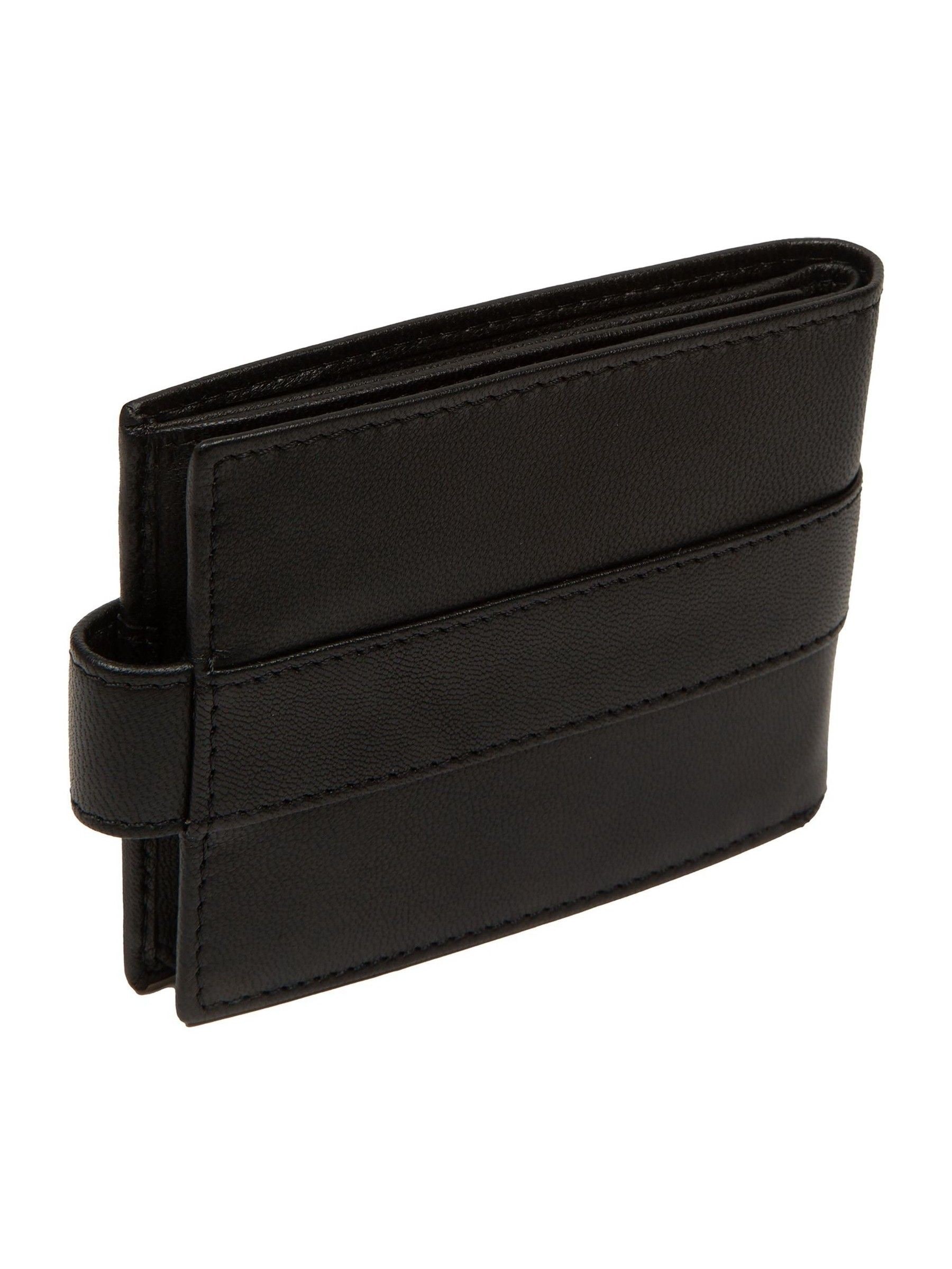 Zwart - Cultured London 'Leo' Leather Wallet