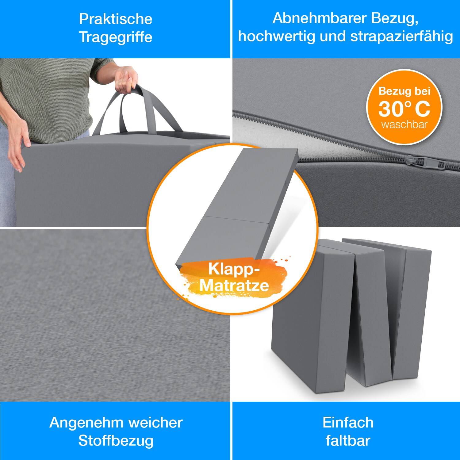 Bestschlaf Klappmatratze inkl. Husse & Transporttasche Spar-Set