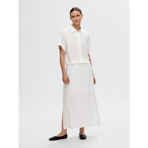 Selected Femme Viva Cropped Skjorte, Snow White, 40