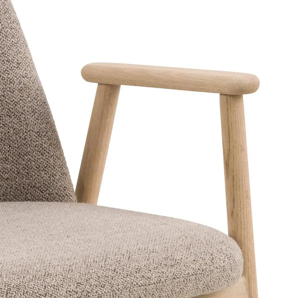 Eetkamerstoel Beige Stof - 55,5x57x80,5cm - Leonie - Set van 2