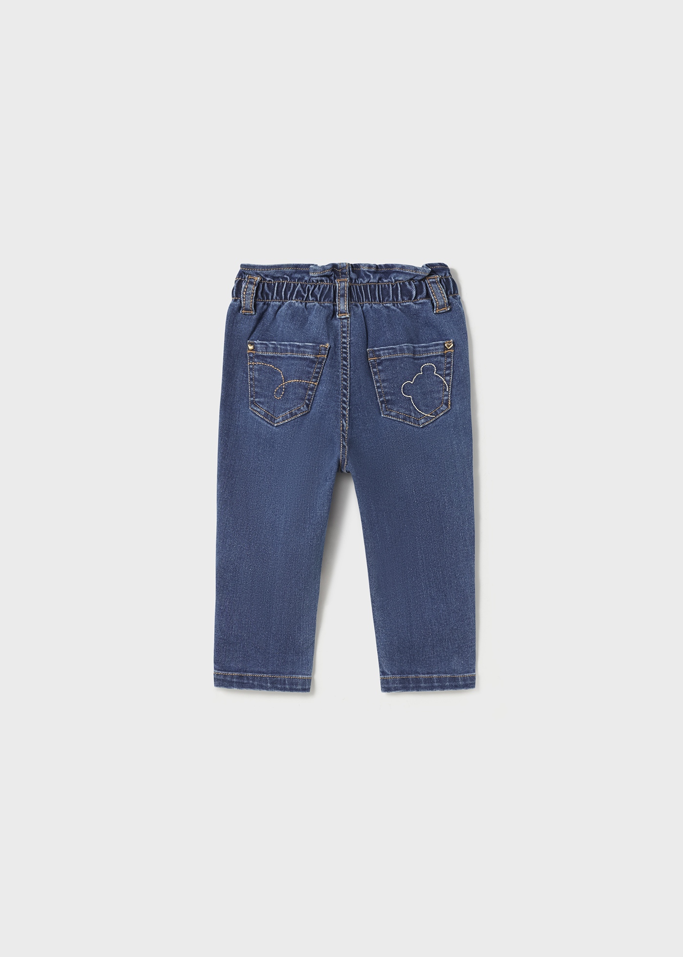 Calça jeans folgada para bebê