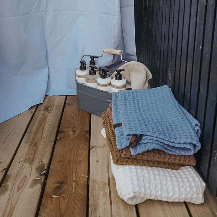 Humdakin - Badetuch mit Waffelstruktur, 70 x 135 cm, latte