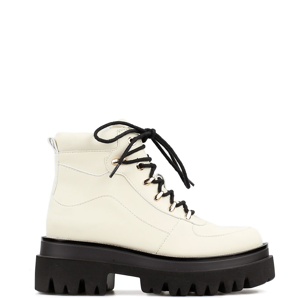 Vegan veterboots laag Creme