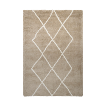Vloerkleed Pelush Zand Wit Ruit 160x230 cm