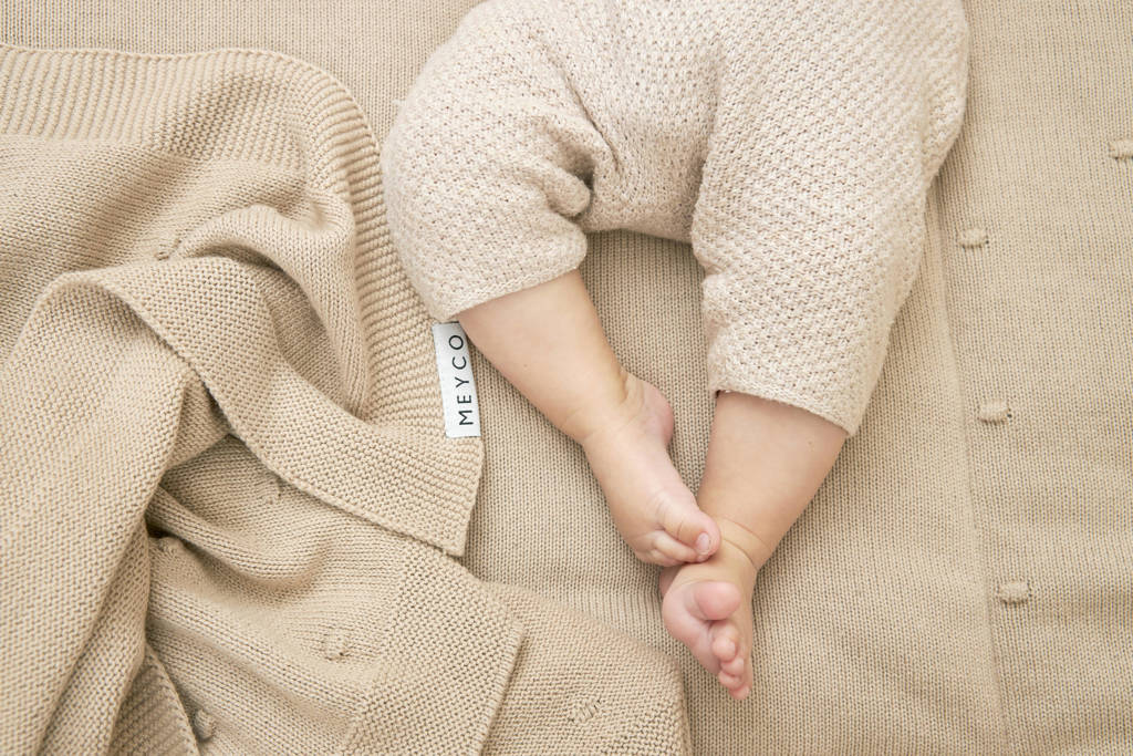 baby wiegdeken Mini Knots 75x100 cm Sand