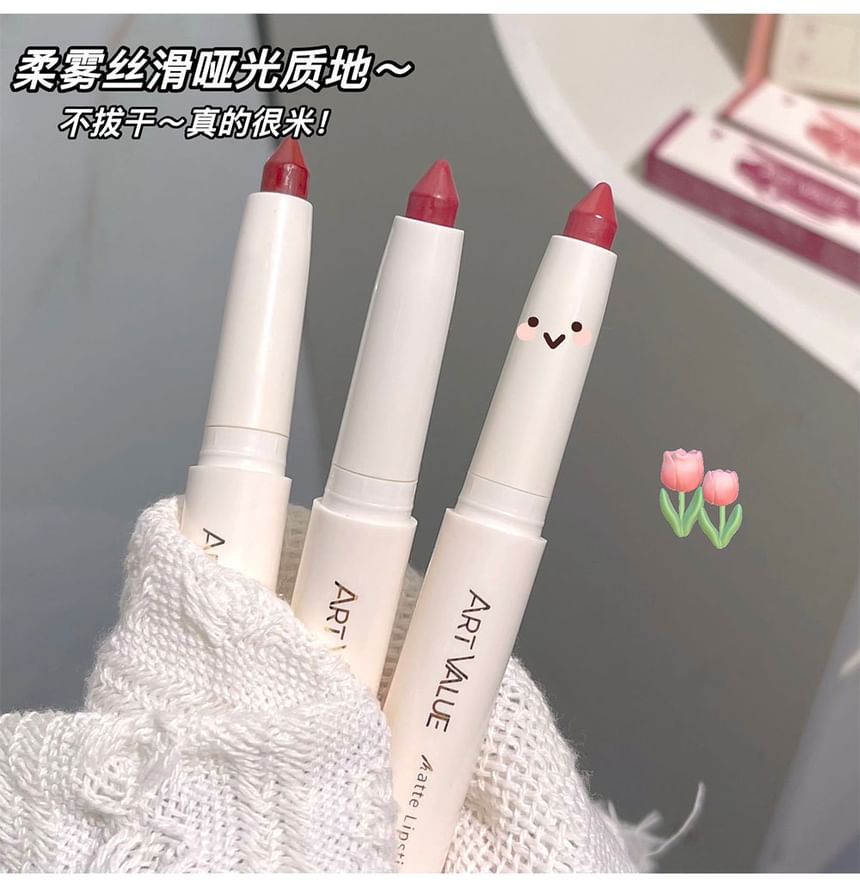 Art Value - Zachte zijdezachte matte lippenstiftpen - 6 kleuren