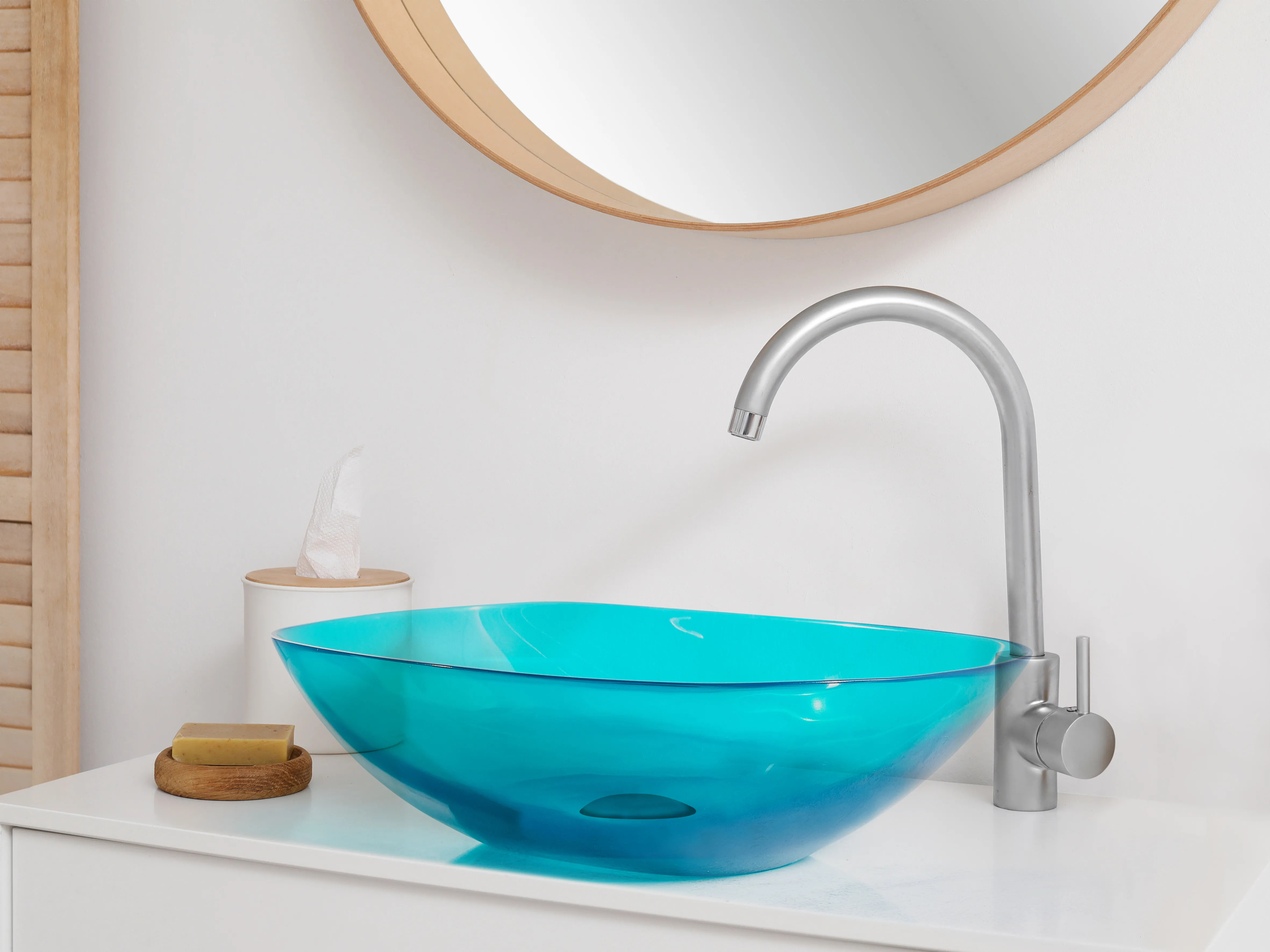 Wastafel voor aanrechtblad MOENGO 54 x 36 cm Solid surface Turquoise