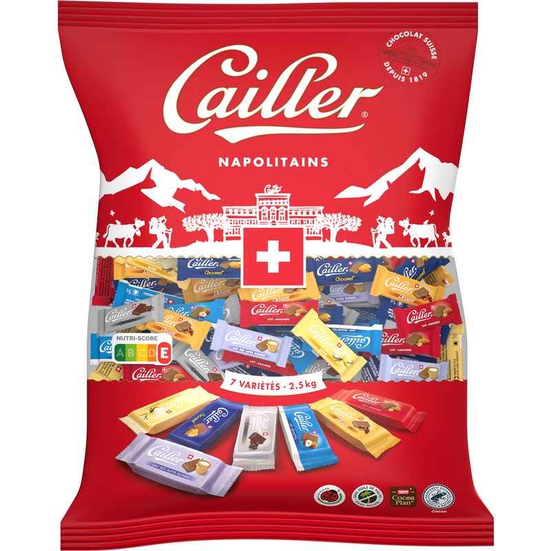 Cailler Napolitains, assortiert, 2500 g, 500 Stück