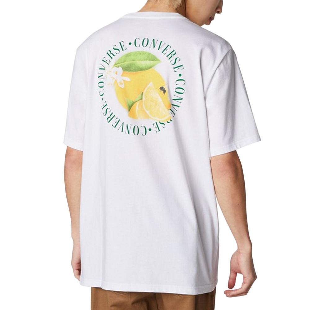 Converse T-shirt Blanc Homme Converse Fresh Lemon