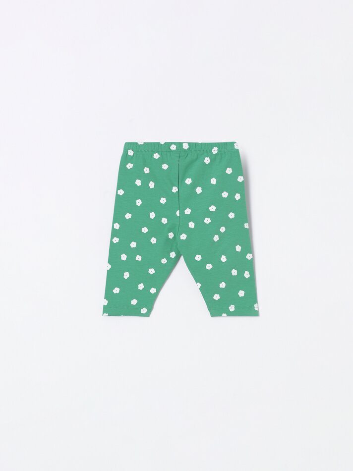 Conjunto de camiseta e legging estampadas de duas peças - Verde Sala de Operações