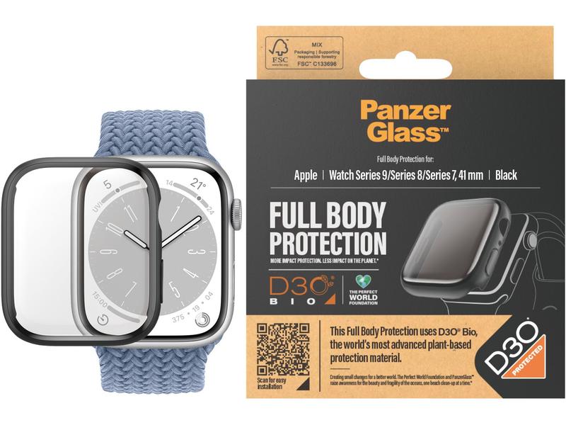 Panzerglass Full Body Apple Watch 2023 Series 9 41 mm Schwa Full-Body-Displayschutz D30 für die Apple Watch 2023 Series 9 41 mm