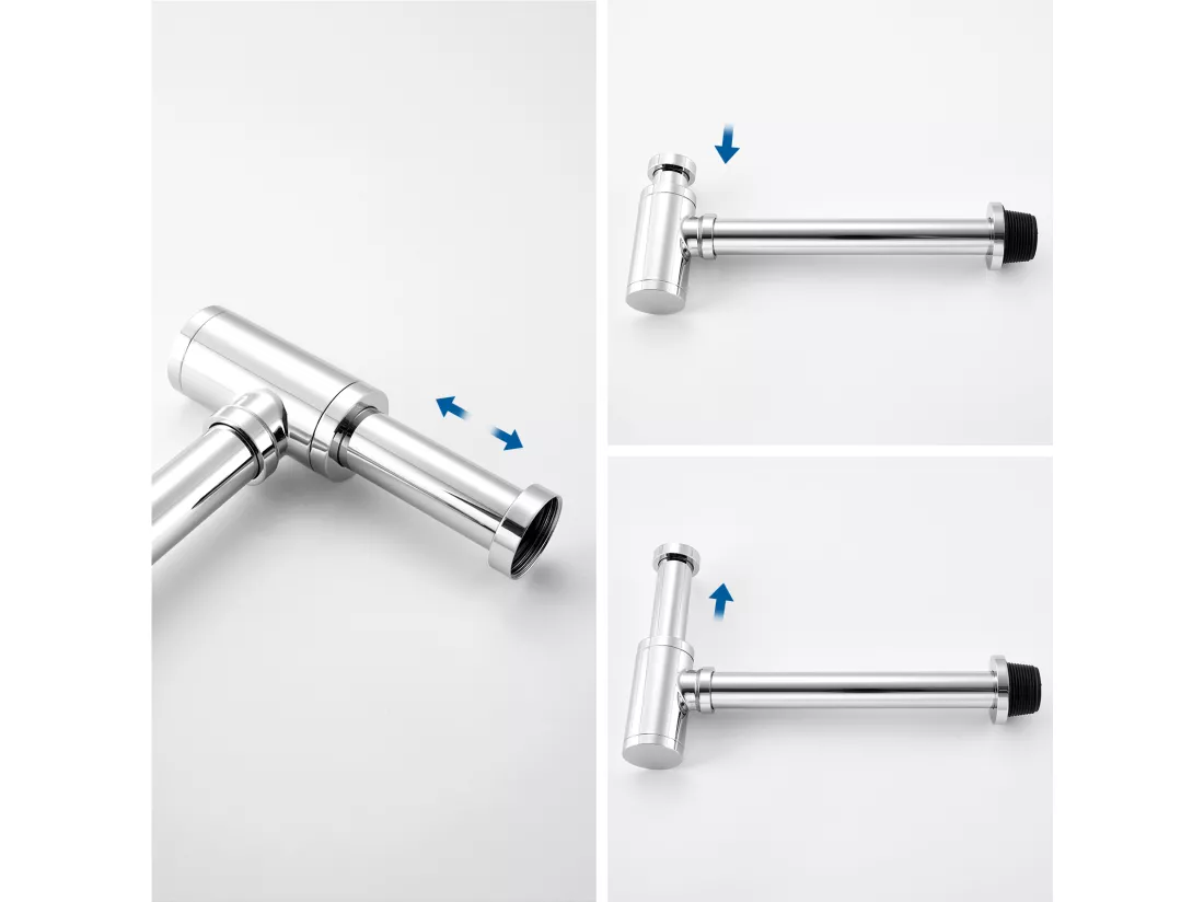 Auralum max Siphon lavabo design universel,tuyau d'évacuation normalisé 1 1/4