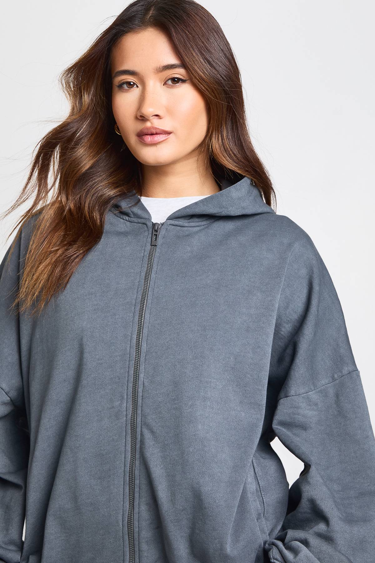 boohoo Survêtement à Casynthétiqueche Oversize Délavé avec Fermeture Éclair