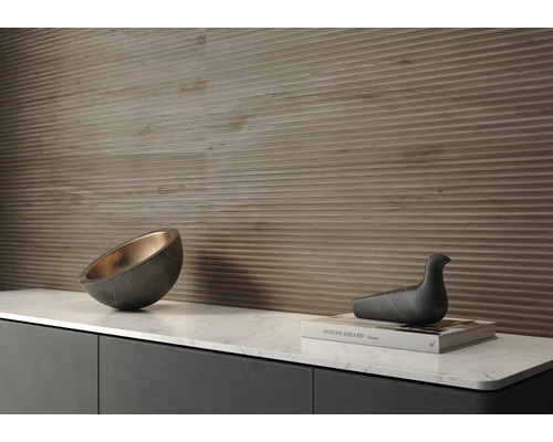 MIRAVA steengoed decoratieve tegel OSLO noten donker 40 x 120 x 0,8 cm UGL