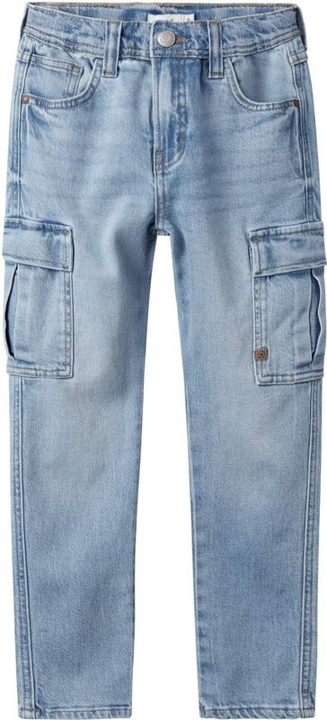 Cargo - Tapered-Fit Jeans - Denim - Blauw - Verstelbare Taille