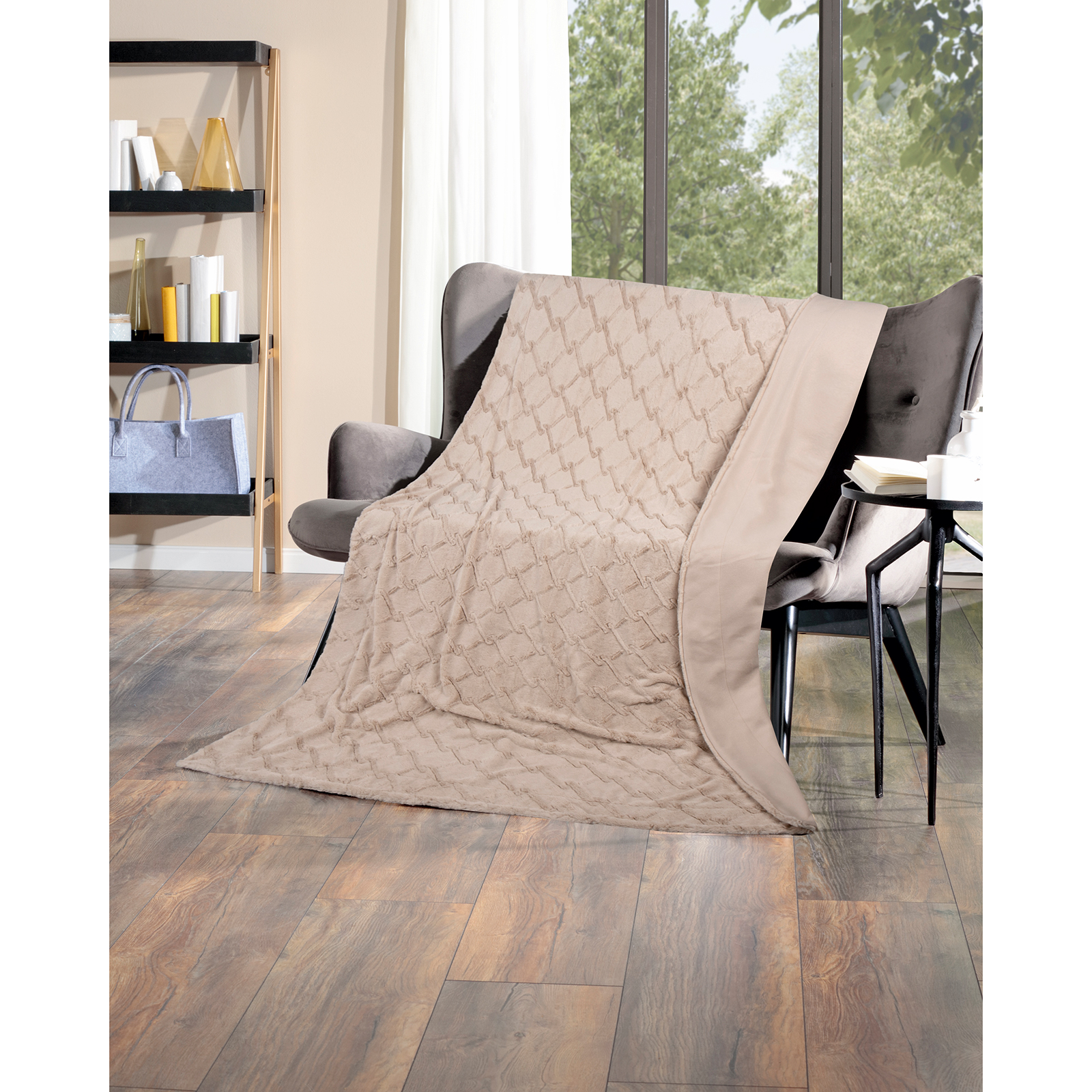 Webpelzdecke - beige - 150x200 cm