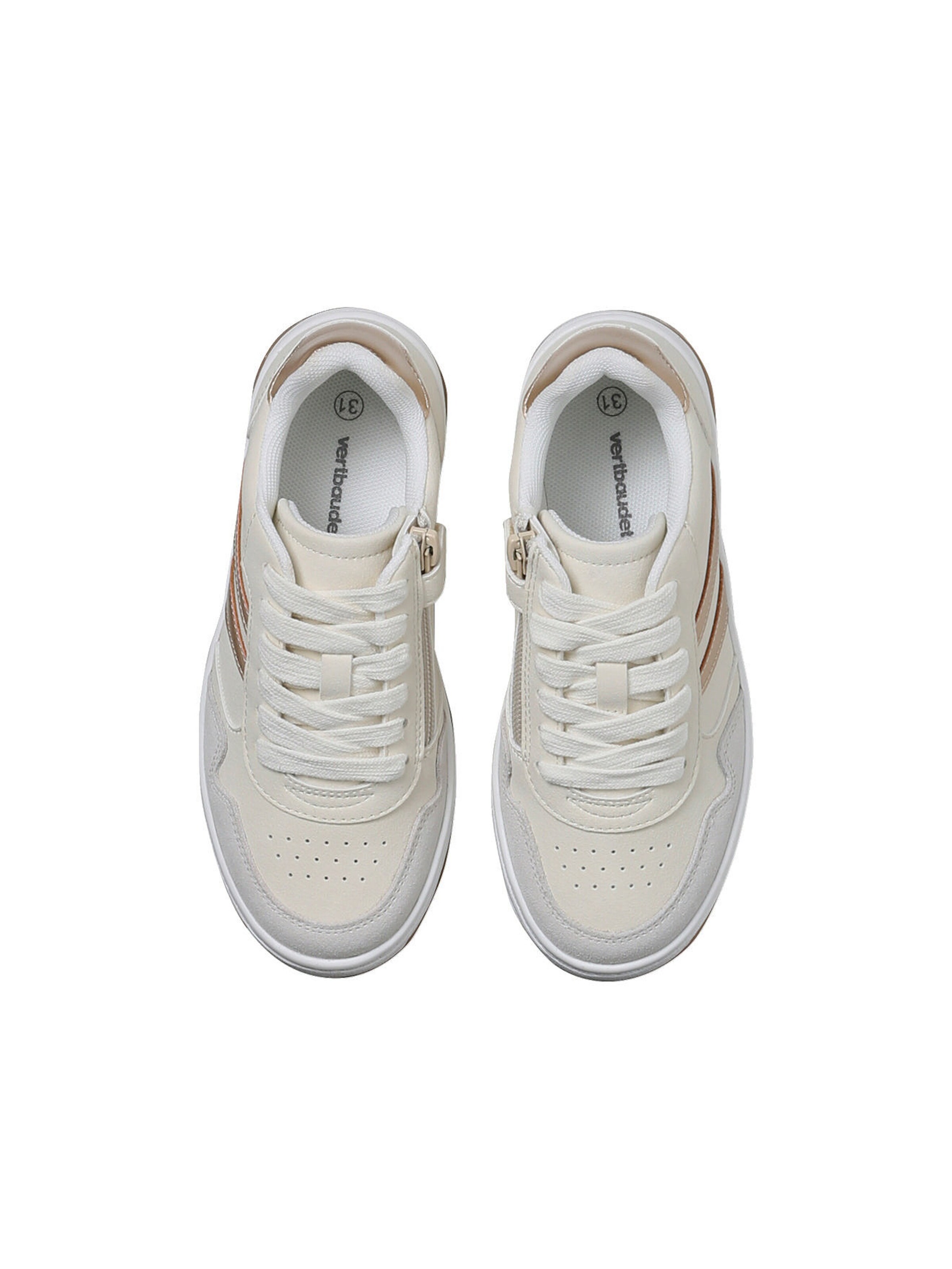 Vertbaudet Mädchen Sneakers mit Reißverschluss wollweiß