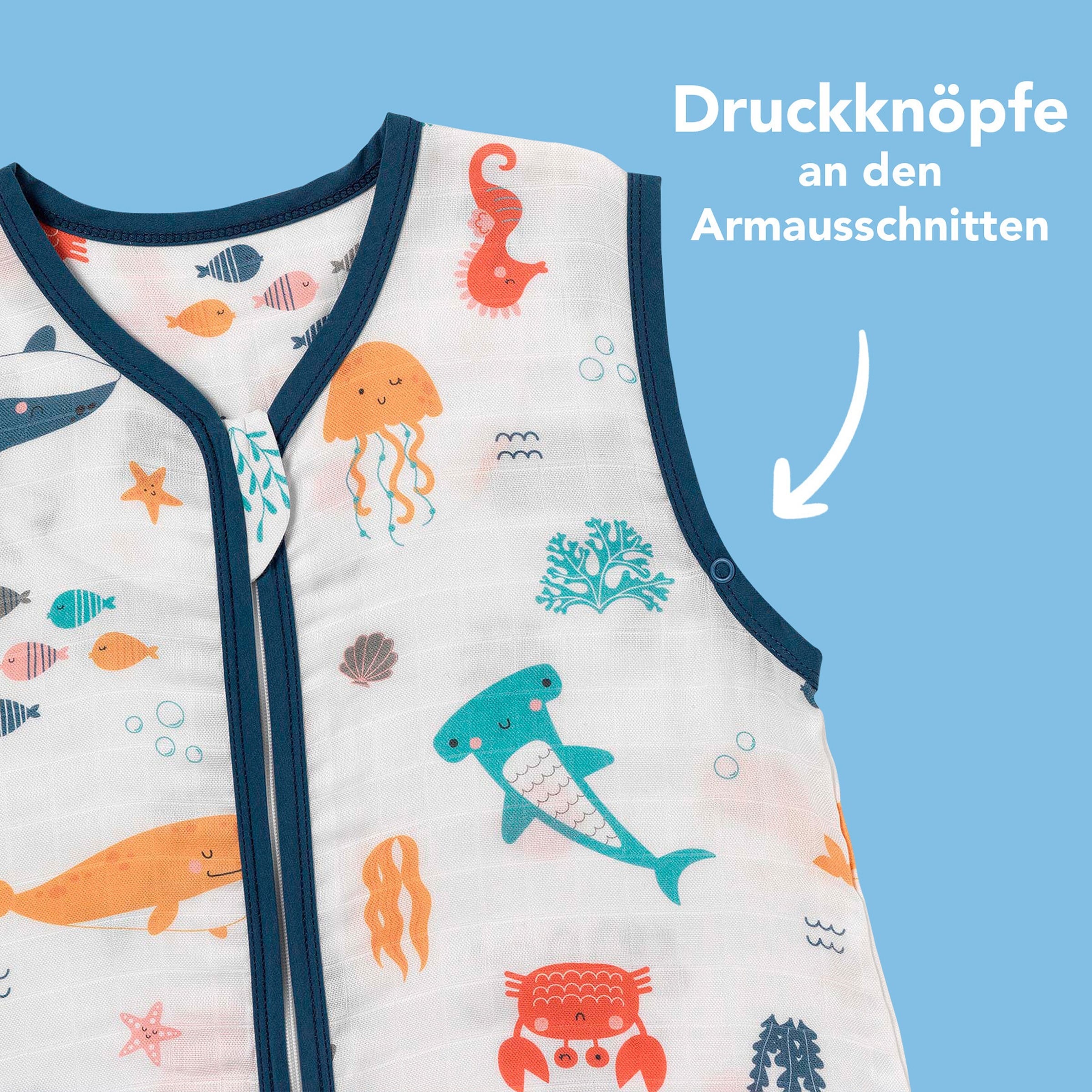 schlummersack Schlafsack mit Füßen 0.5 Tog Meerestiere