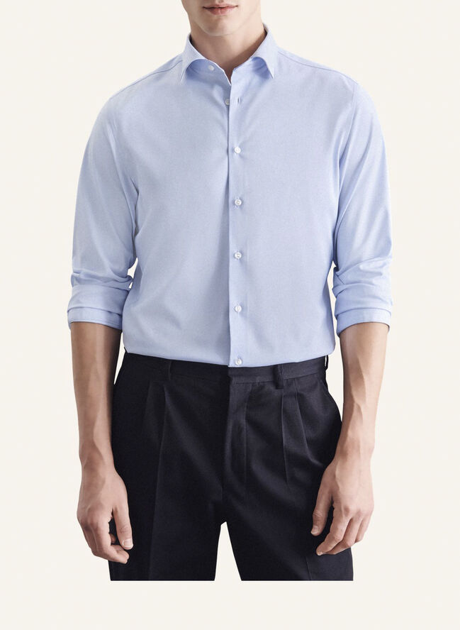 Seidensticker Performance shirt Slim Long sleeve Kent-Collar Uni Blue