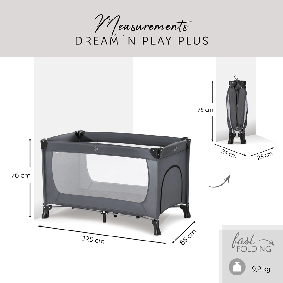 hauck Reisebett Dream'n Play Plus Grey