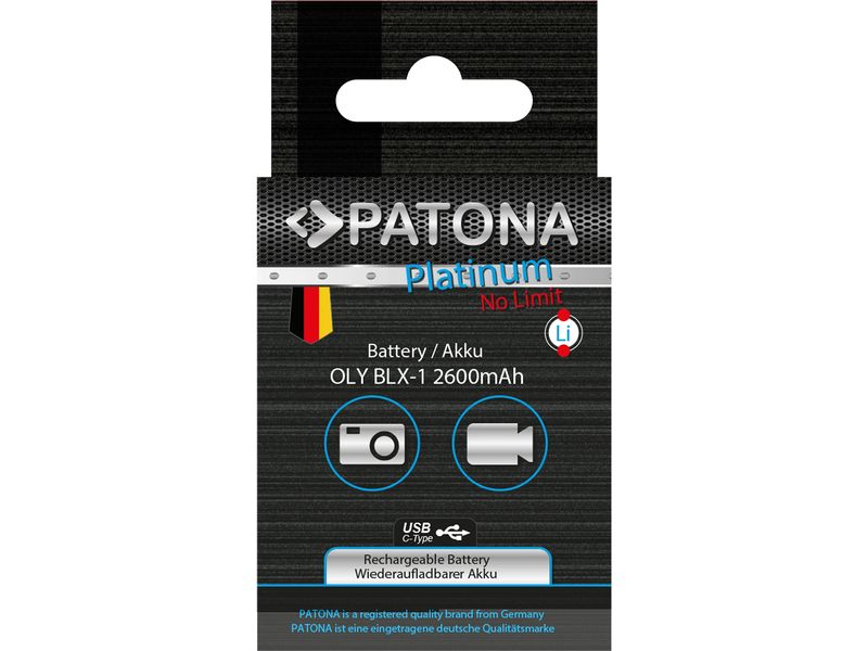 Patona Platinum Akku für Olympus OM-1, BLX-1 Platinum Batteriesatz für Olympus