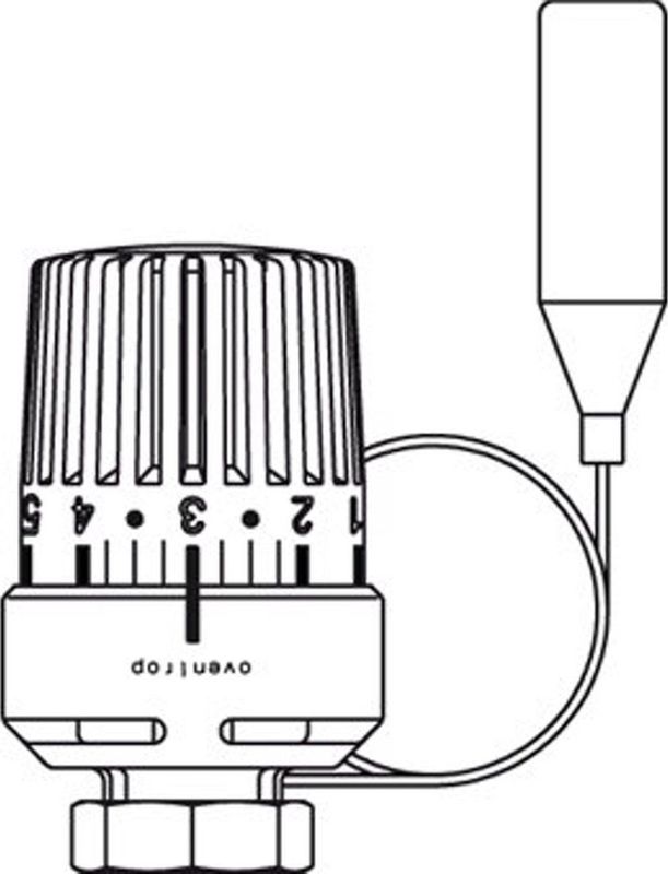 Oventrop - OV Thermostaat Uni LH - Thermostaat - Wit - Capillaire Buis 2000mm