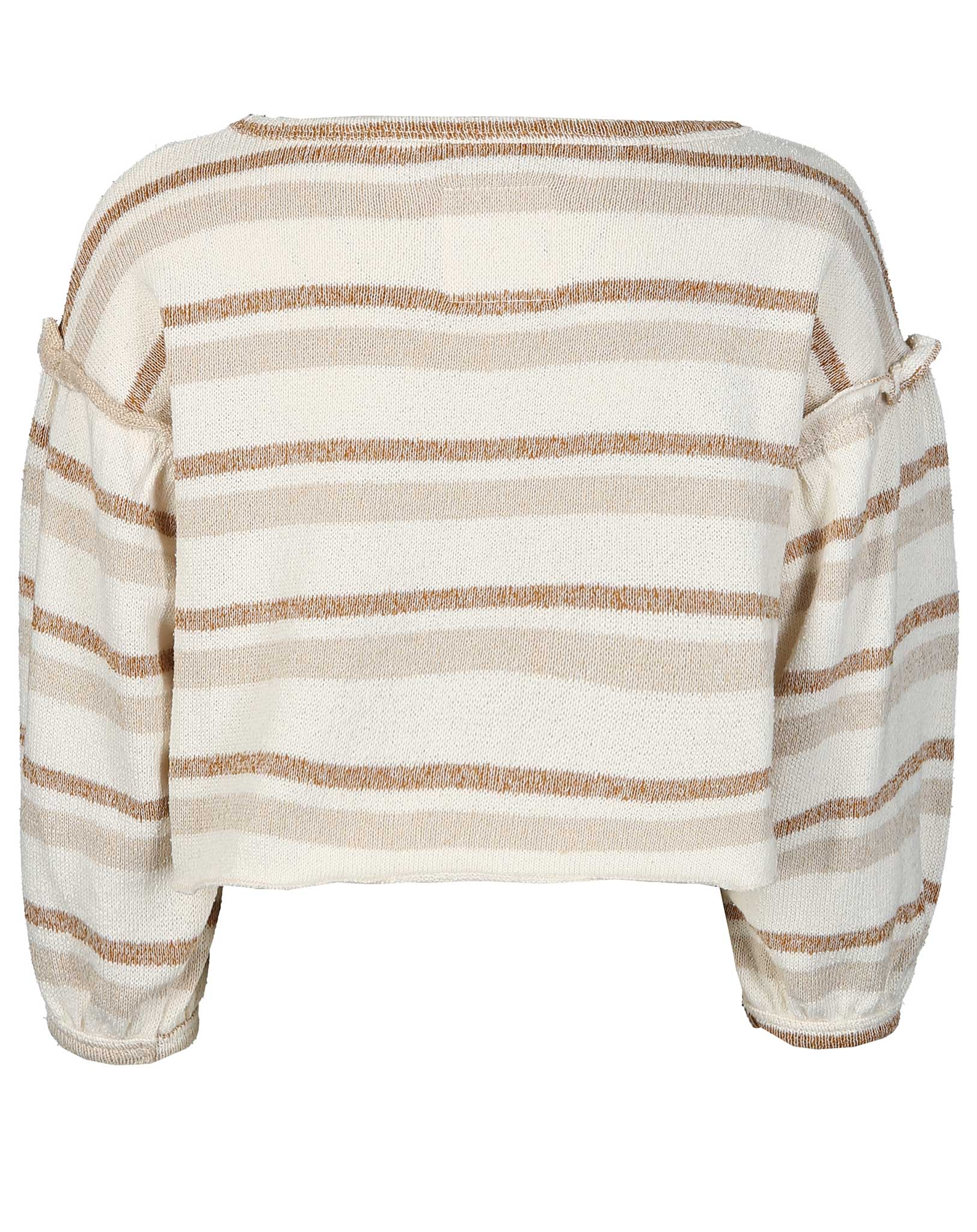 Strickpullover CROCHET gestreift in creme