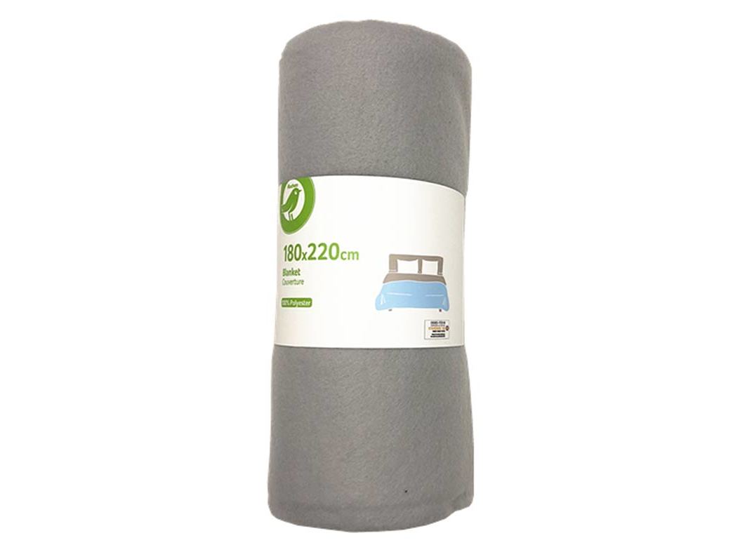 COBERTOR AUCHAN ESSENCIAL CINZENTO POLAR 180X220CM