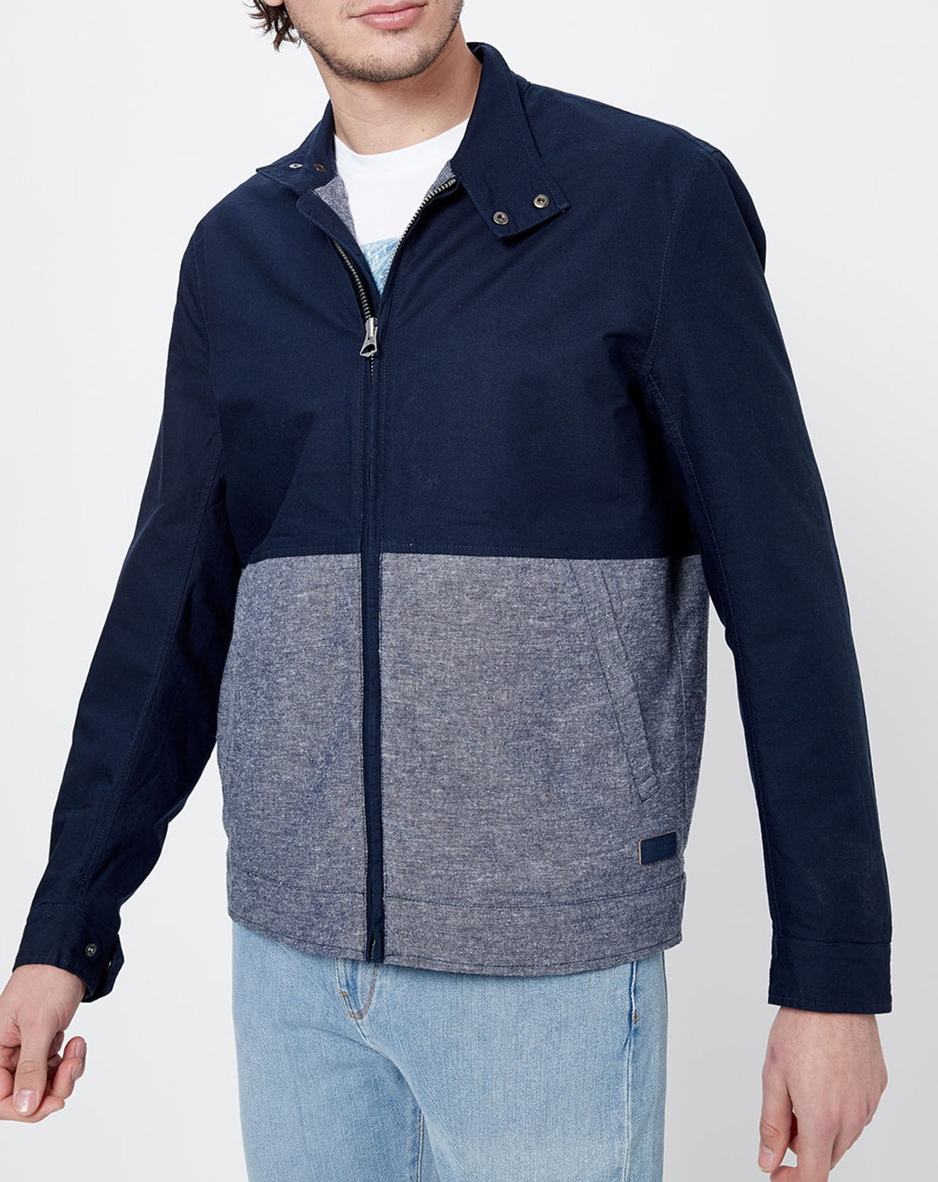 Pepe Jeans Blouson bimatière denim Tilos bleu marine