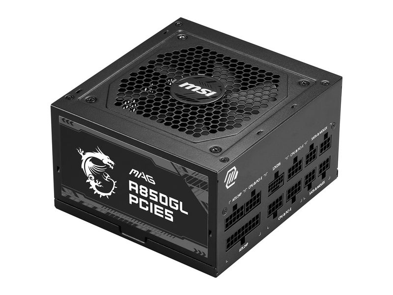 MSI Netzteil MAG A850GL PCIE5 850 W Schwarz Vollmodulares Netzteil mit 850 W Leistung