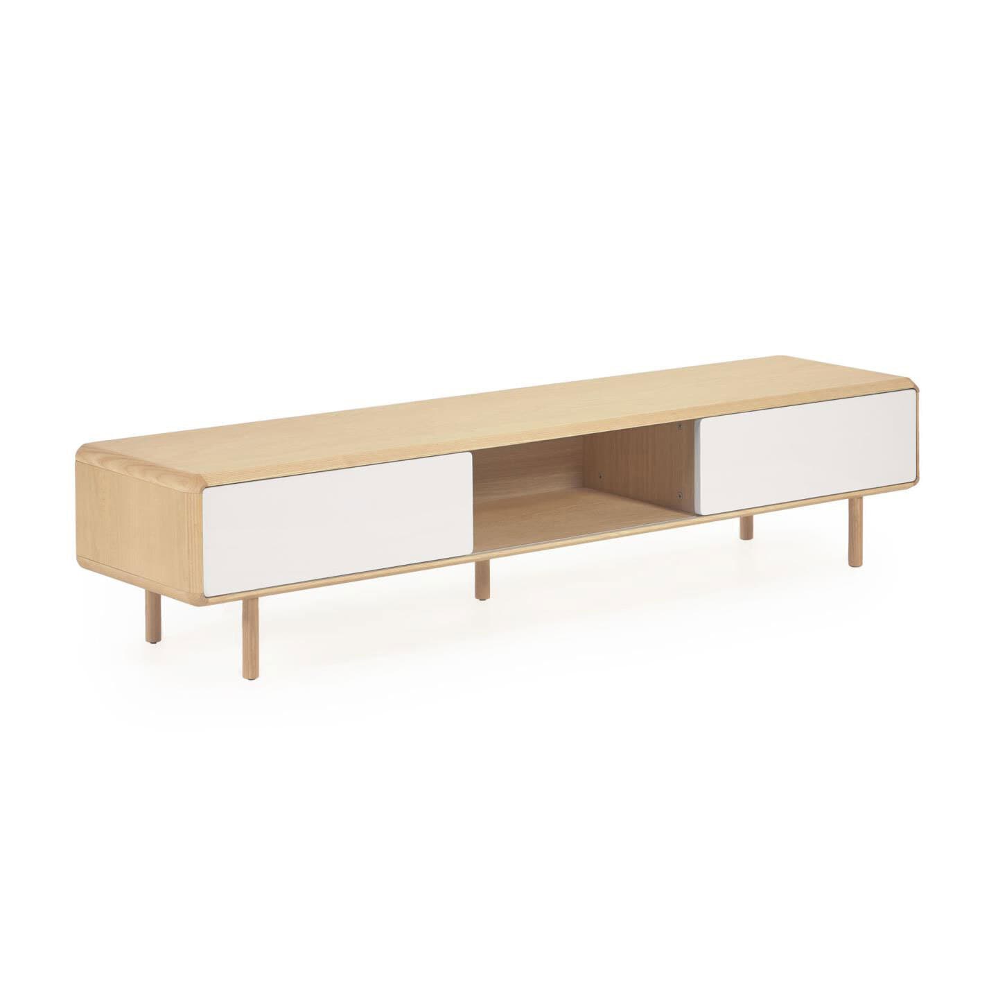 Kave Home Lowboard ANIELLE 180 x 41 cm Esche Natu/ grau