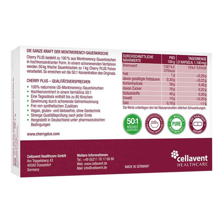 Cherryplus Montmorency Sauerkirschkapseln, 180 St