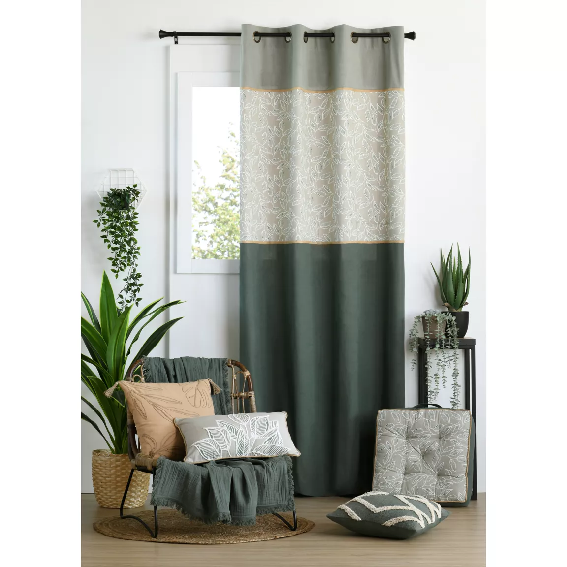 Rideau coton (140 x 260 cm) Manisa Vert