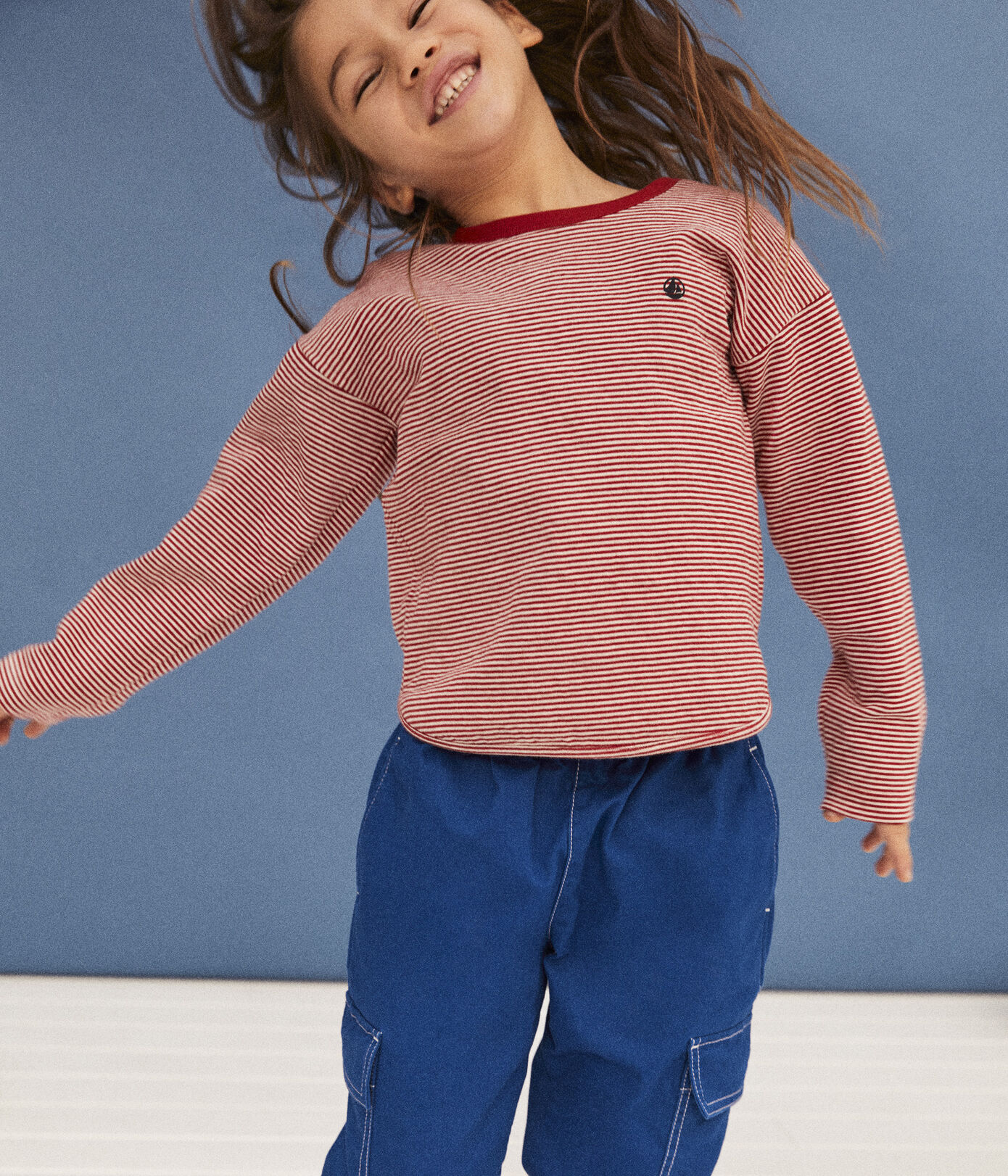 Tee-shirt manches longues en tubique enfant fille / garçon