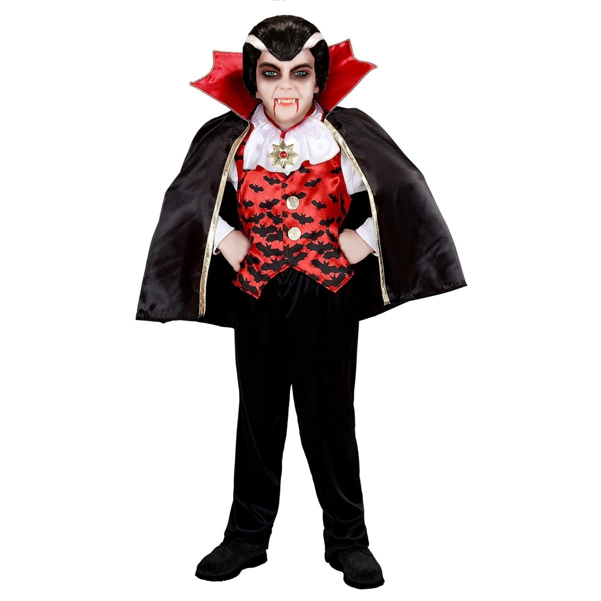 Halloween Kostuum Zwart Rood Vampier Jongen