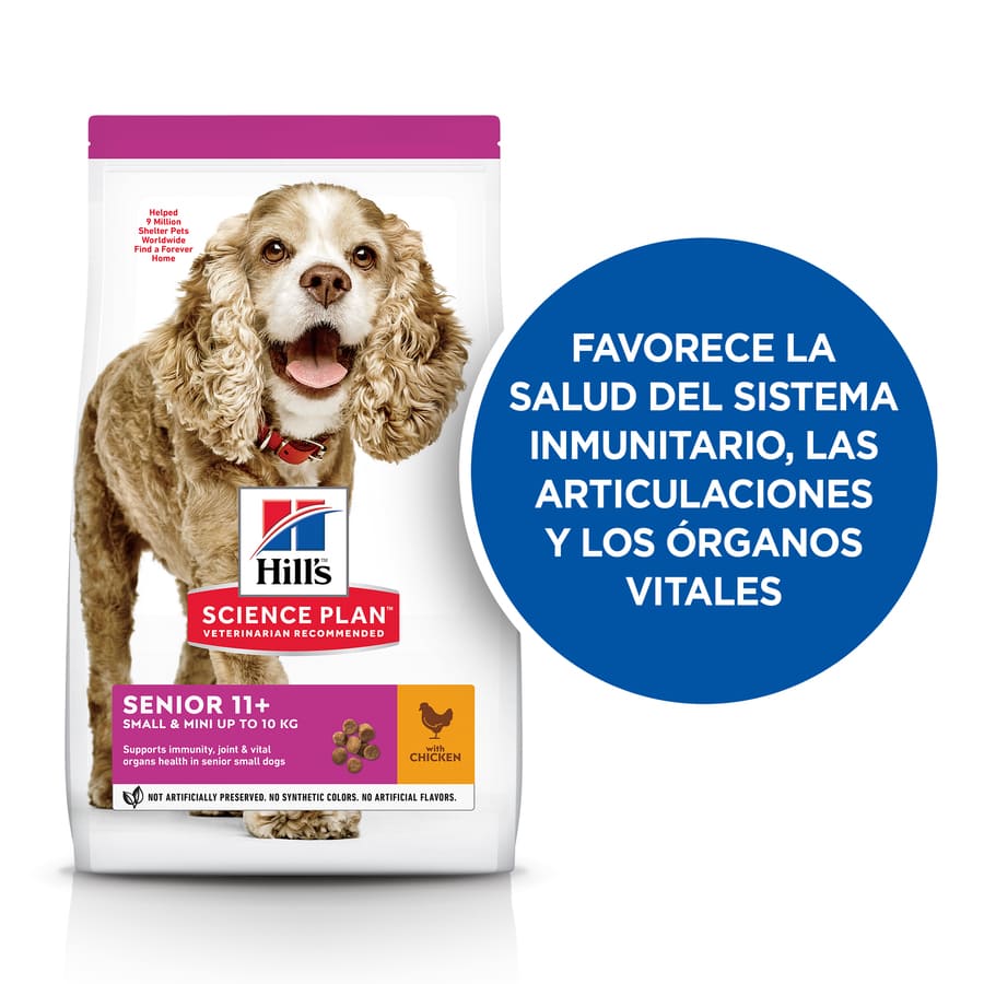 Ração para cães Hill's Science Plan Senior 11+ de pequeno e pequeno porte com sabor de frango