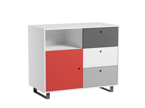 Chambre CONCEPT lit 60x120+commode+armoire Rouge - VOX