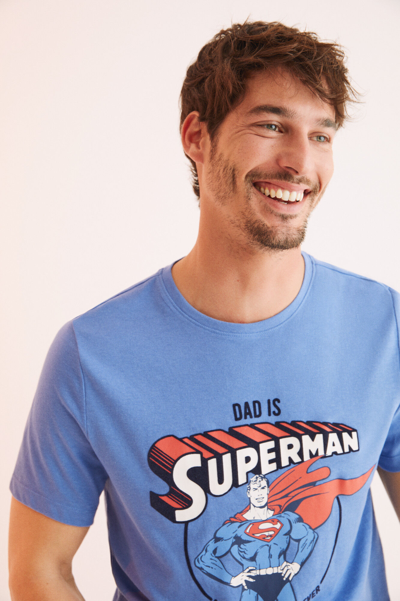 Pijama comprido masculino Superman em algodão - Cinza